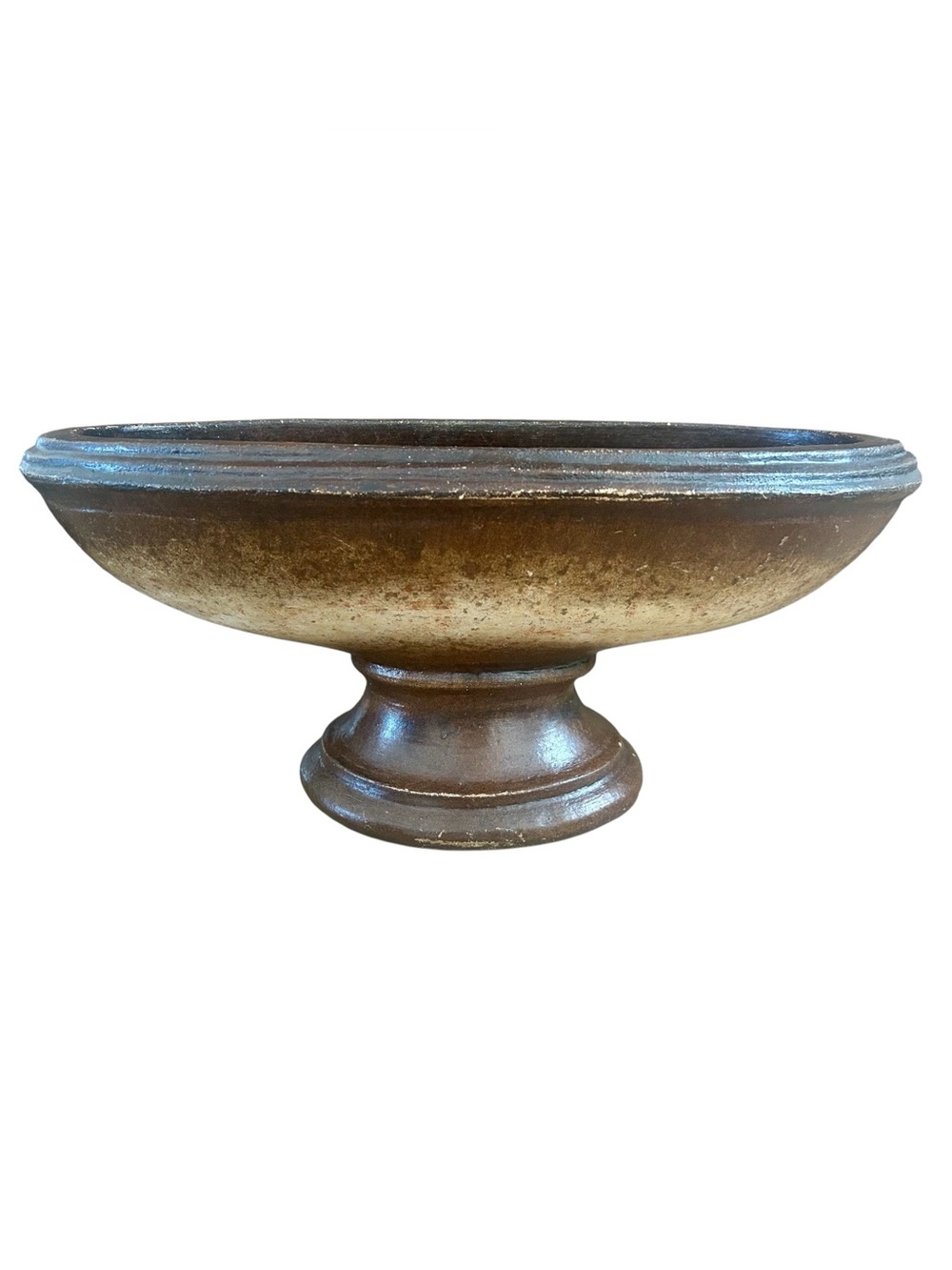 Vintage Haeger USA Large Pedestal Console Bowl MCM 21" Glazed Clay Planter